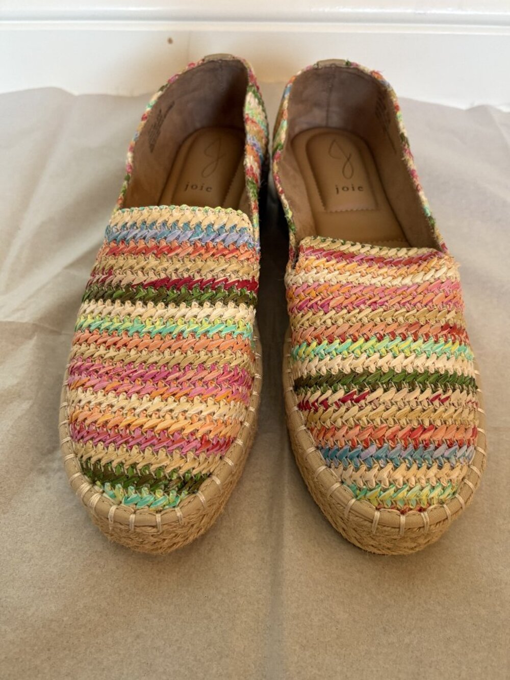 NWOB JOIE 'CARA' RAFFIA RAINBOW ESPADRILLES SIZE: 8.5
